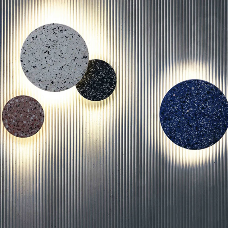 Imagem -06 - Nordic Terrazzo Lâmpada de Parede Sala de Estar Varanda Quarto Cabeceira Sala de Jantar Corredor Escadas Sconce Luz Led Loja Restaurante Iluminação