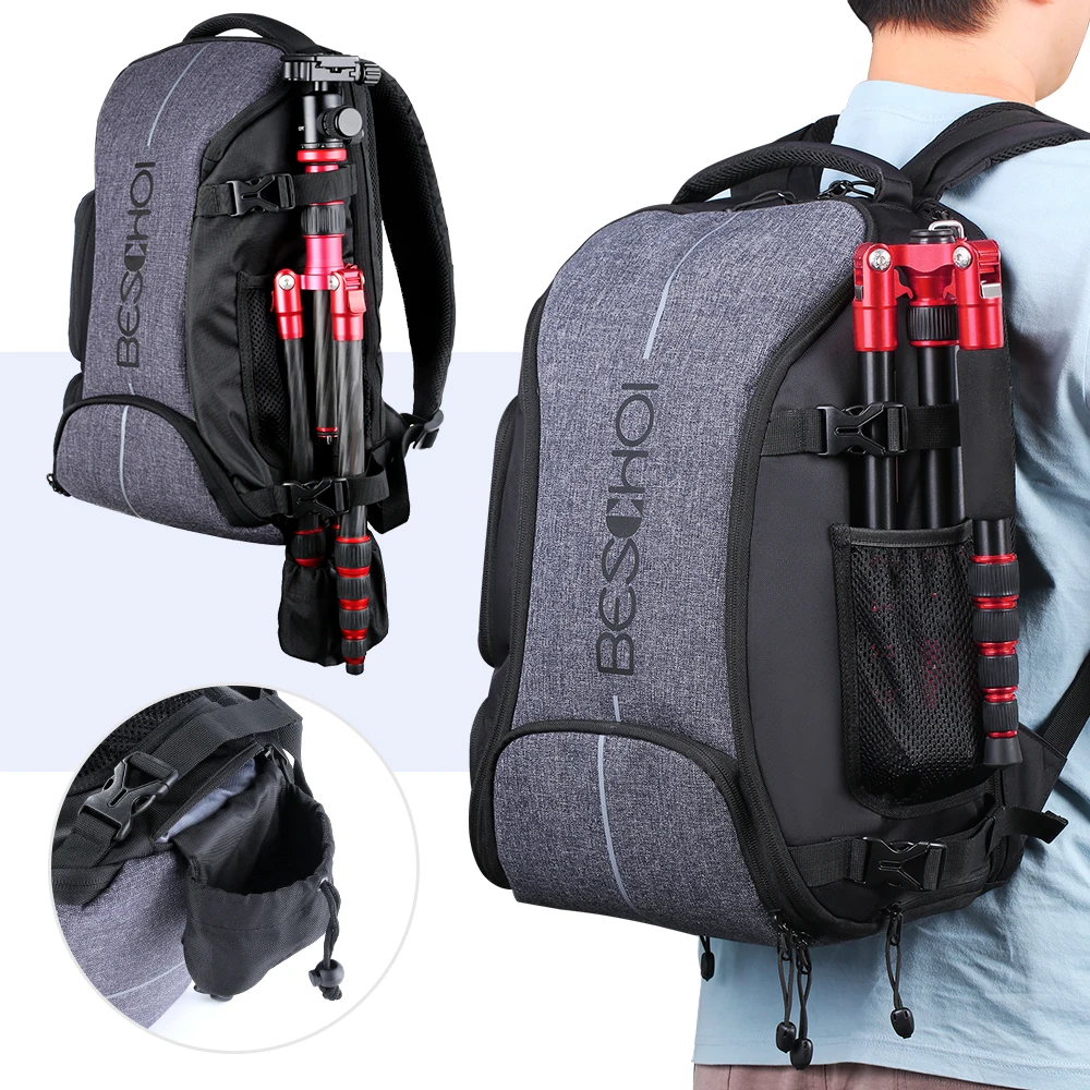 

K&F Concept Camera Backpack 25L Shockproof Camera Bag for DSLR/SLR Camera Case with Tripod Strap and Rain Cover for 15" Laptop