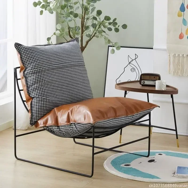 Designerskie pojedyncza sofa oświetlenie w stylu nordyckim luksus niezwykle prosty styl industrialny retro wiatr leniwy fotel wypoczynkowy balkonowy