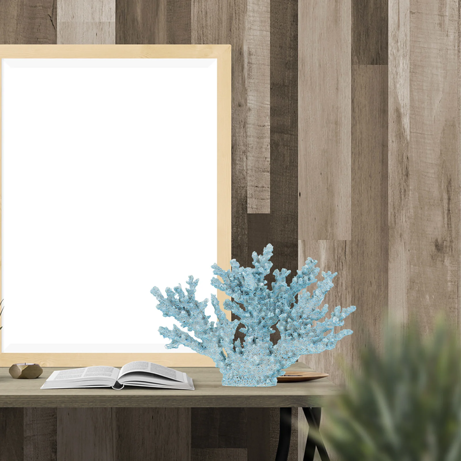 

Resin Coral Decor Decorative Red Desktop Sculpture Elegant Household Ornament Stylish Home Accessory Coral Decor