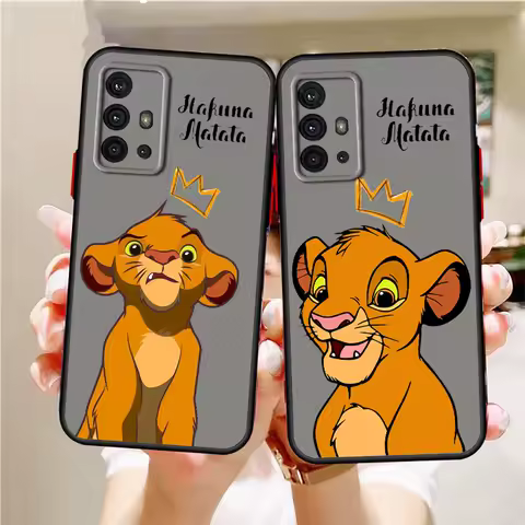 Disney Lion King Cute Frosted Translucent For Samsung Galaxy S24 S23 S22 S21 S20 FE S10 S9 S8 Plus Ultra Pro 5G Matte