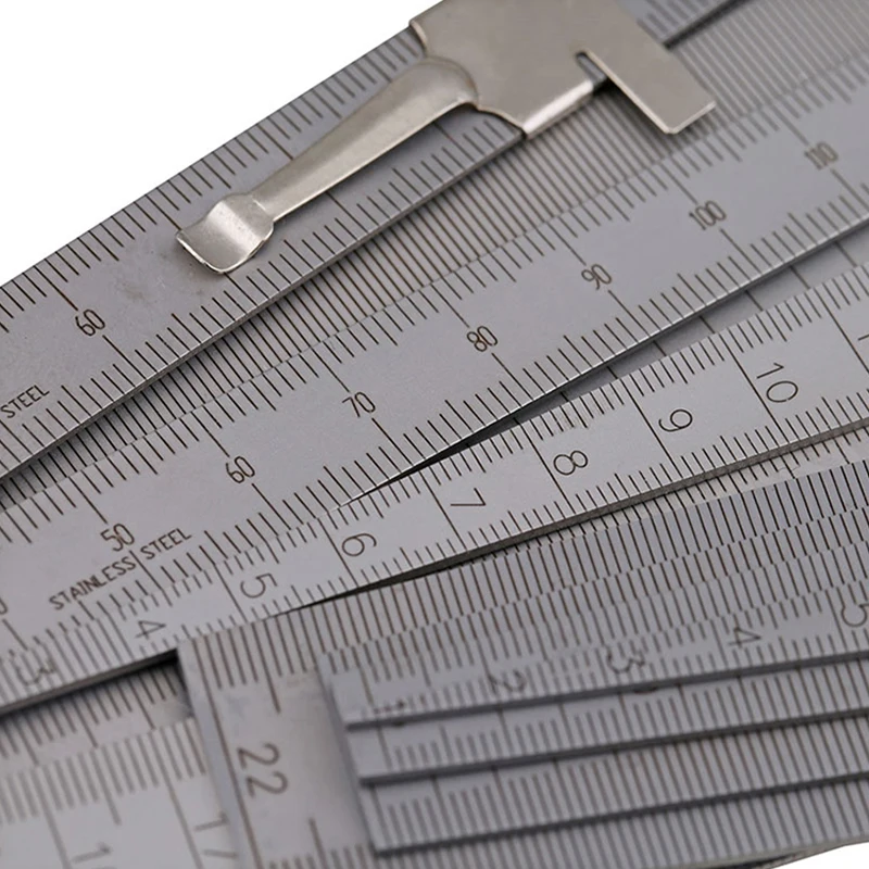 1PC 0-60mm 쐐기 게이지 클리어런스 눈금자 0-15cm 스틸 눈금자 스트레이트 눈금자 정밀 프로브 테이퍼 게이지 갭 측정 도구