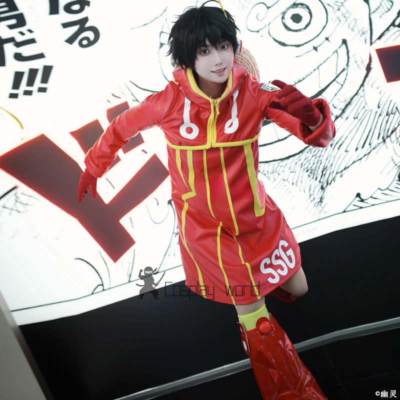 

Game Monkey D. Luffy Cosplay Costume Red Long Hooded Coat and Gloves with Socks Hat Outfit Anime Halloween Carnival Suit