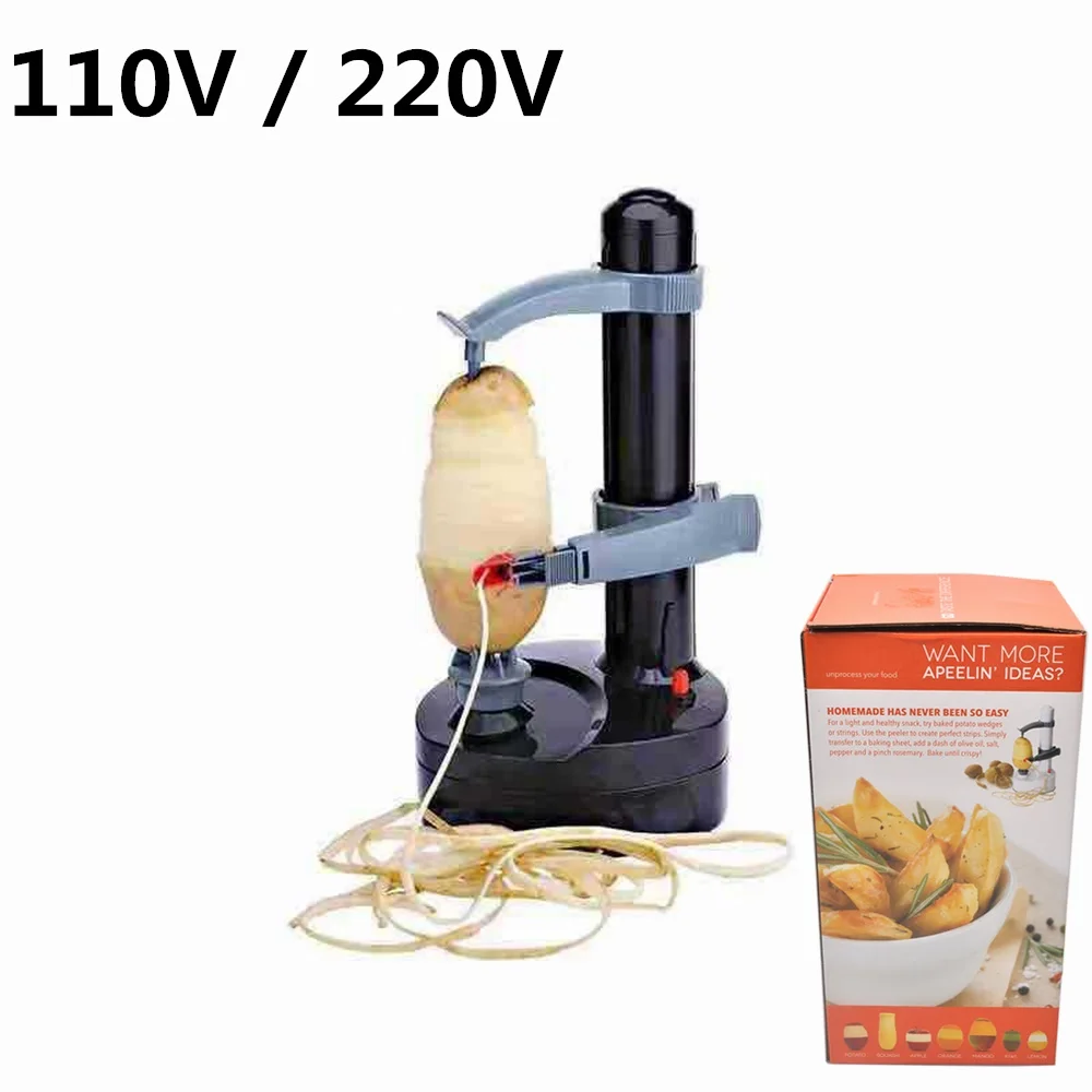 Automatic Potato Peeler Electric with 3 Blades 110V 220V Apple Paring Machine Kitchen Corer Cutter Slicer For Fruits Vegetable