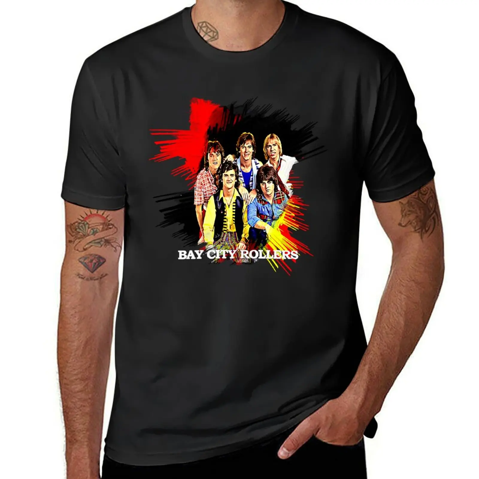 

Vintage Retro Band Bay City Rollers Music Rock Gifts For Movie Fan T-Shirt oversized men clothings