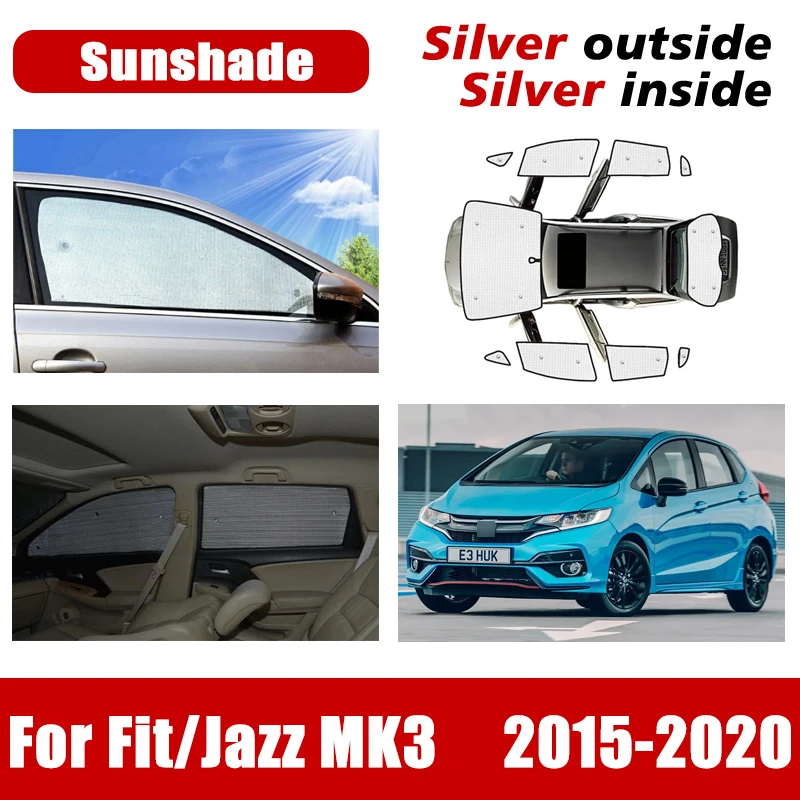 

For Honda Fit Accessories Honda Jazz Life 2015~2020 MK3 GK5 Car Sunshades Anti-UV Sunscreen Windows Sun Visors Covers Auto Parts