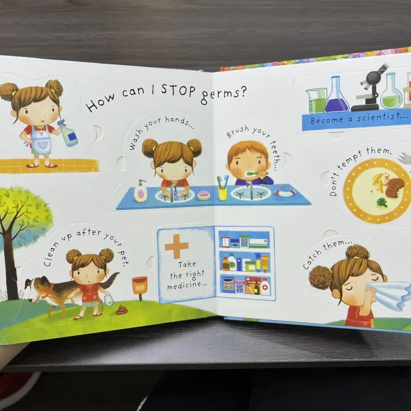 1 Book What Are Germs;  Family Reading, Early Readers English Learning, Cognitive Enlightenment, Language Development