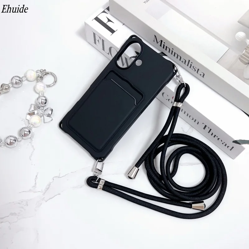 Lanyard-Hülle für iPhone 18 Pro Max 16 15 12 17 13 Mini 14 Plus Air Stoßfeste Brieftasche mit Kartenhalter Crossbody Halsband Schlaufe Cover