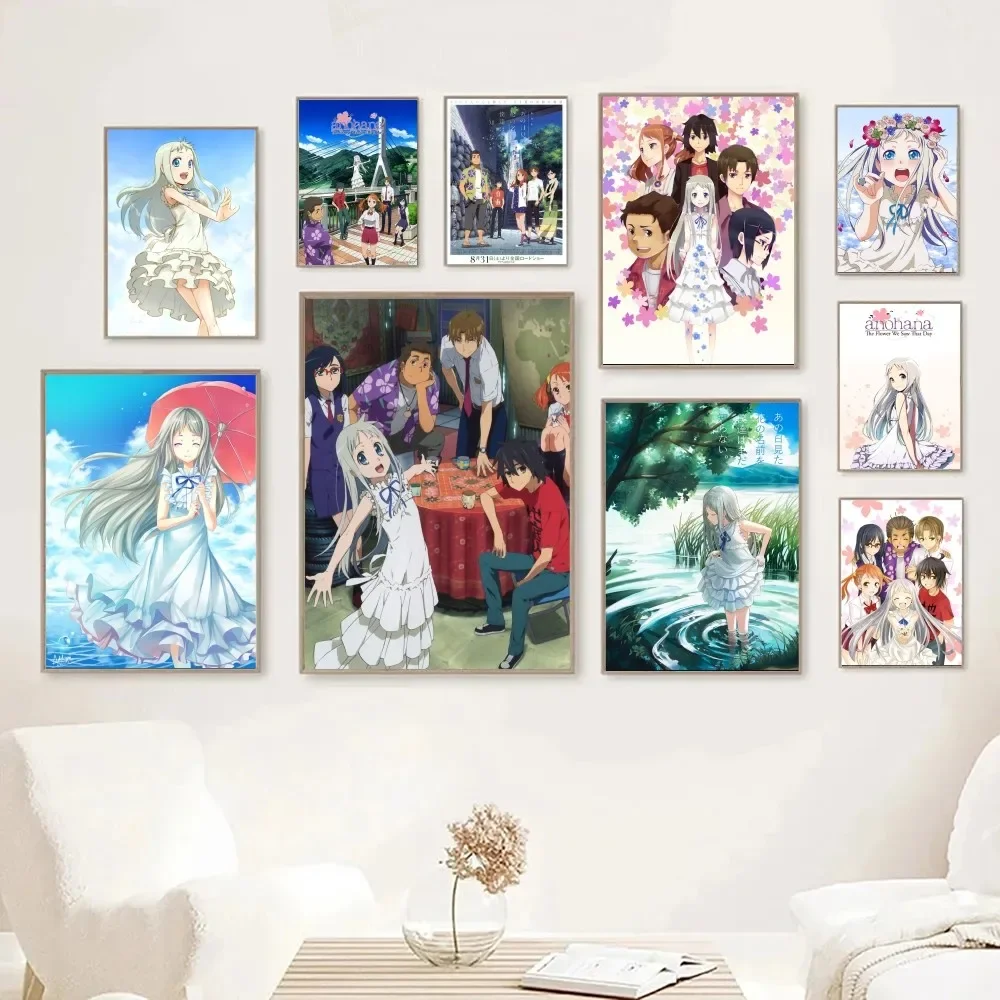 1pc Anohana The Flower We Saw That Day Anime Poster Stickers Home Decor Aesthetic Art Mural Room Decor Digital Painting Living