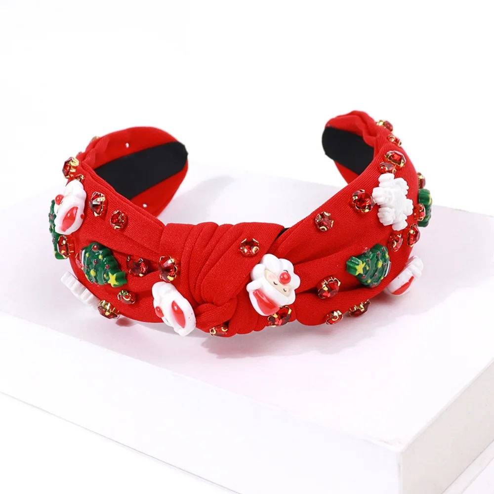 Macio strass natal hairband floco de neve elegante boneco de neve criativo argola de cabelo árvore estrela papai noel boneca headwear diariamente