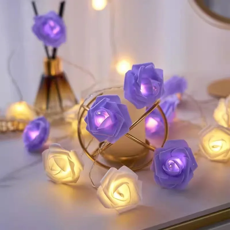 LED String Lights Romantic Valentine's Day Tanabata Confession Proposal Creative Roses Maiden Room Decoration Color Lamps