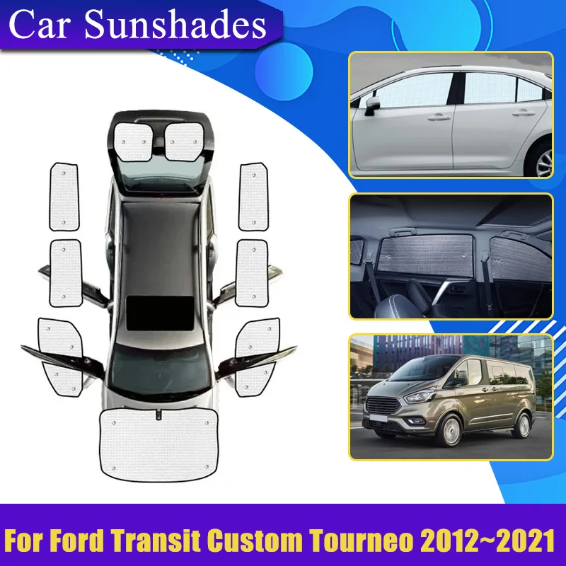 

Car Sunshades For Ford Transit Custom Tourneo 2012-2021 Sun Shade Anti-UV Privacy Blocks Cars Heat insulation Auto Accessories