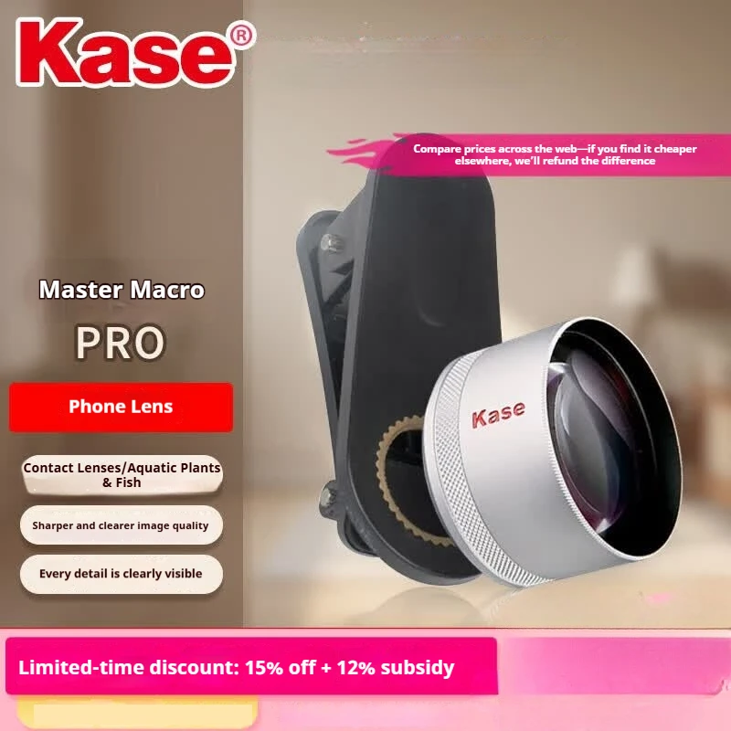 Lente Macro Pro para Móvil Kase, Plateado Satinado: Difumina el fondo de insectos y flores; compatible con todos los smartphones