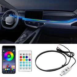 Universal 1PC 110CM Car Ambient Light Symphony RGB Interior Hidden Acrylic Guide Fiber Optic Decoration Atmosphere Lamp USB