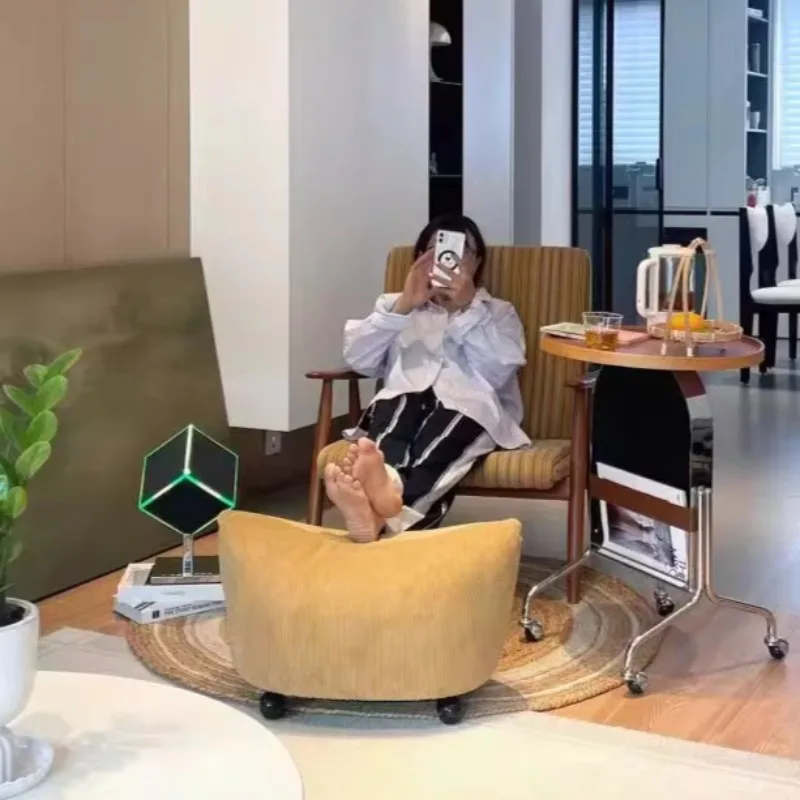 

Nordic Small Stools Household Shoe Change Stools Entrance Ottomans Low Ottomans Octagonal Stools Universal Wheel Sofa Footstools