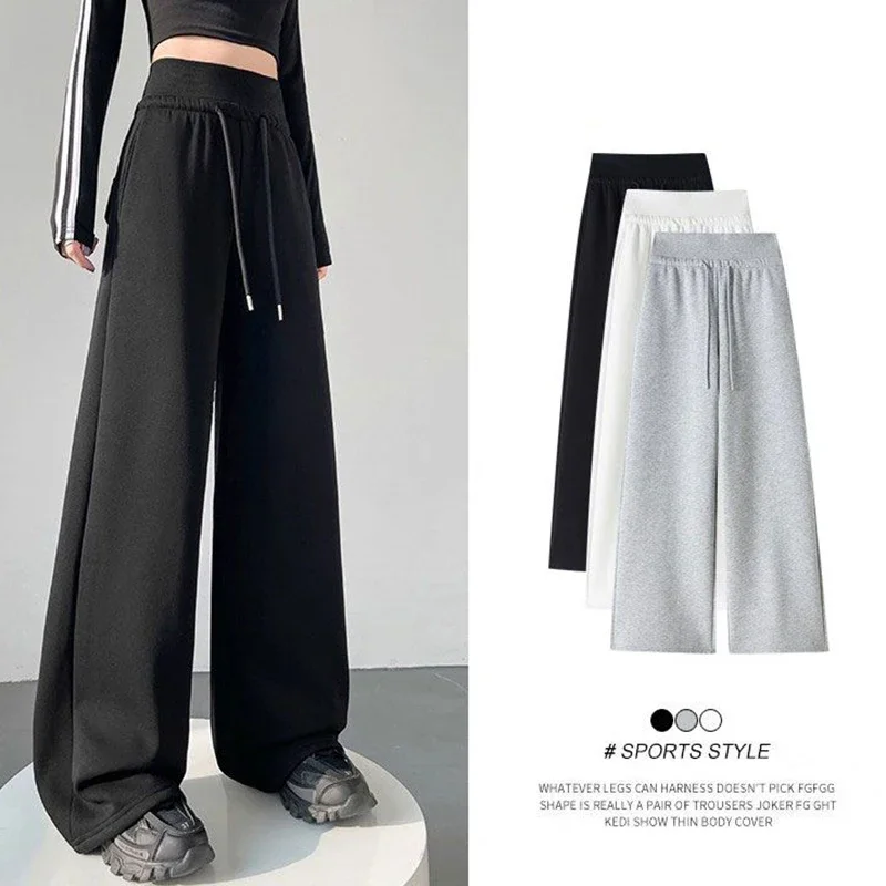 Damen High-Waist Dünne Jogginghose Bestseller Mädchen Baggy Gerade Hose Frauen Koreanische Ins-Mode Einfarbige Freizeithose