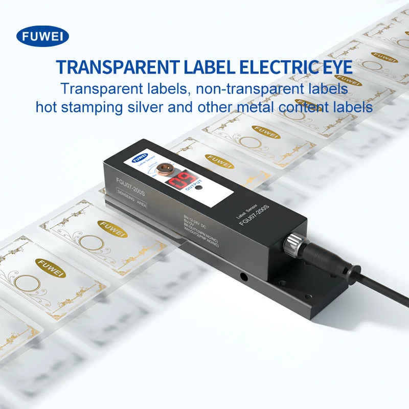 FUWEI FGU07-200S 0-30VDC 5KHZ 0.1ms Response time Detection of transparent labels Labeling Machine Label Sensor