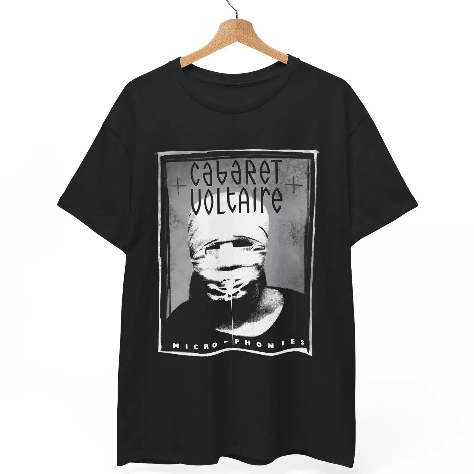 Футболка Cabaret Voltaire Micro Phonies Vintage Band, черная, винтажная, с эффектом потертости, слегка эластичная, повседневная, стильная, универсальная, мягкая