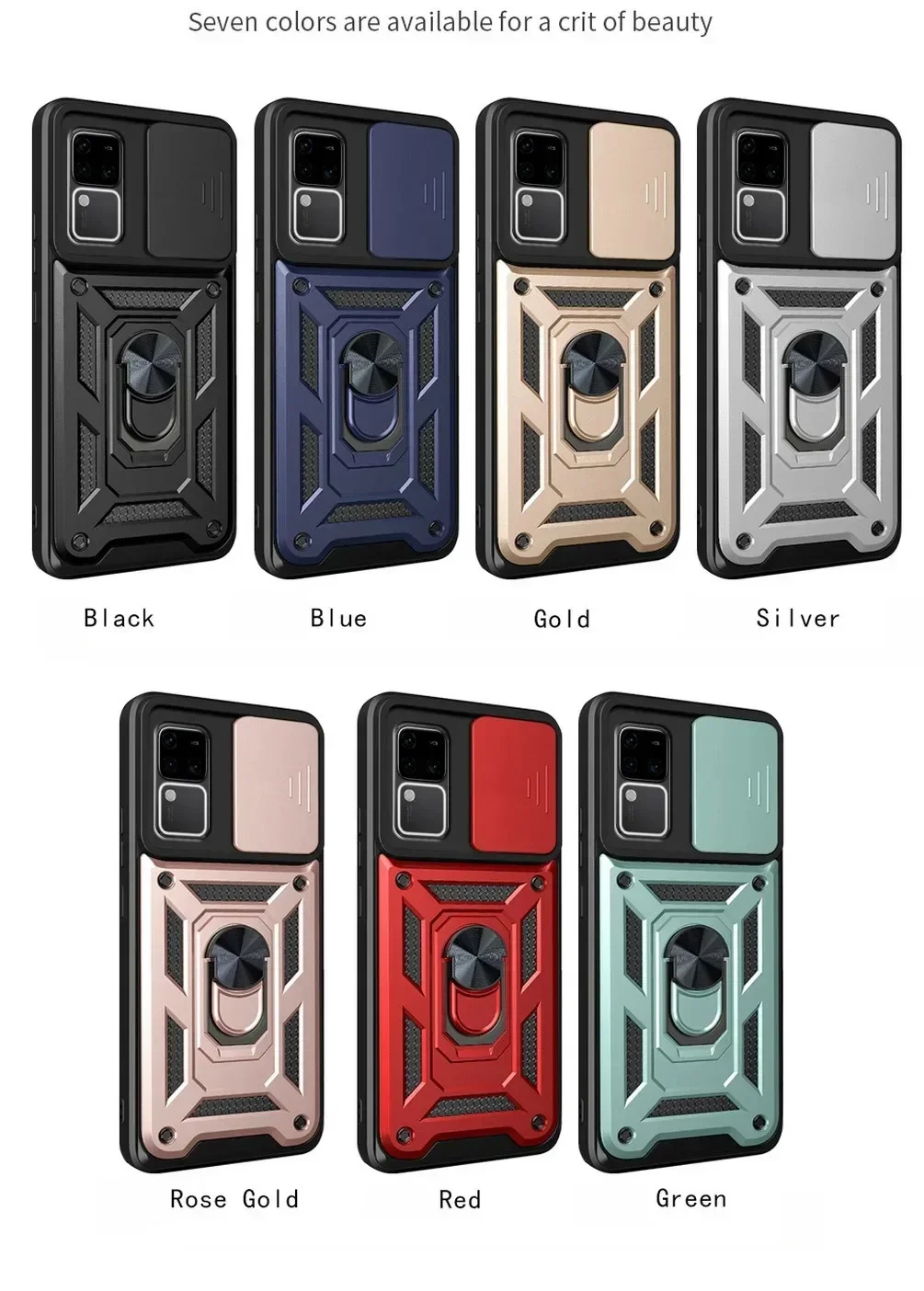 Funda de teléfono Armor para VIVO V30 Pro V40 Lite V29 V50 V27e, funda protectora de lente con anillo, soporte magnético, Fundas