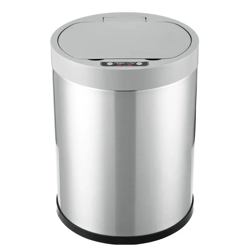 Stainless steel intelligent induction trash can, lithium battery charging household trash can