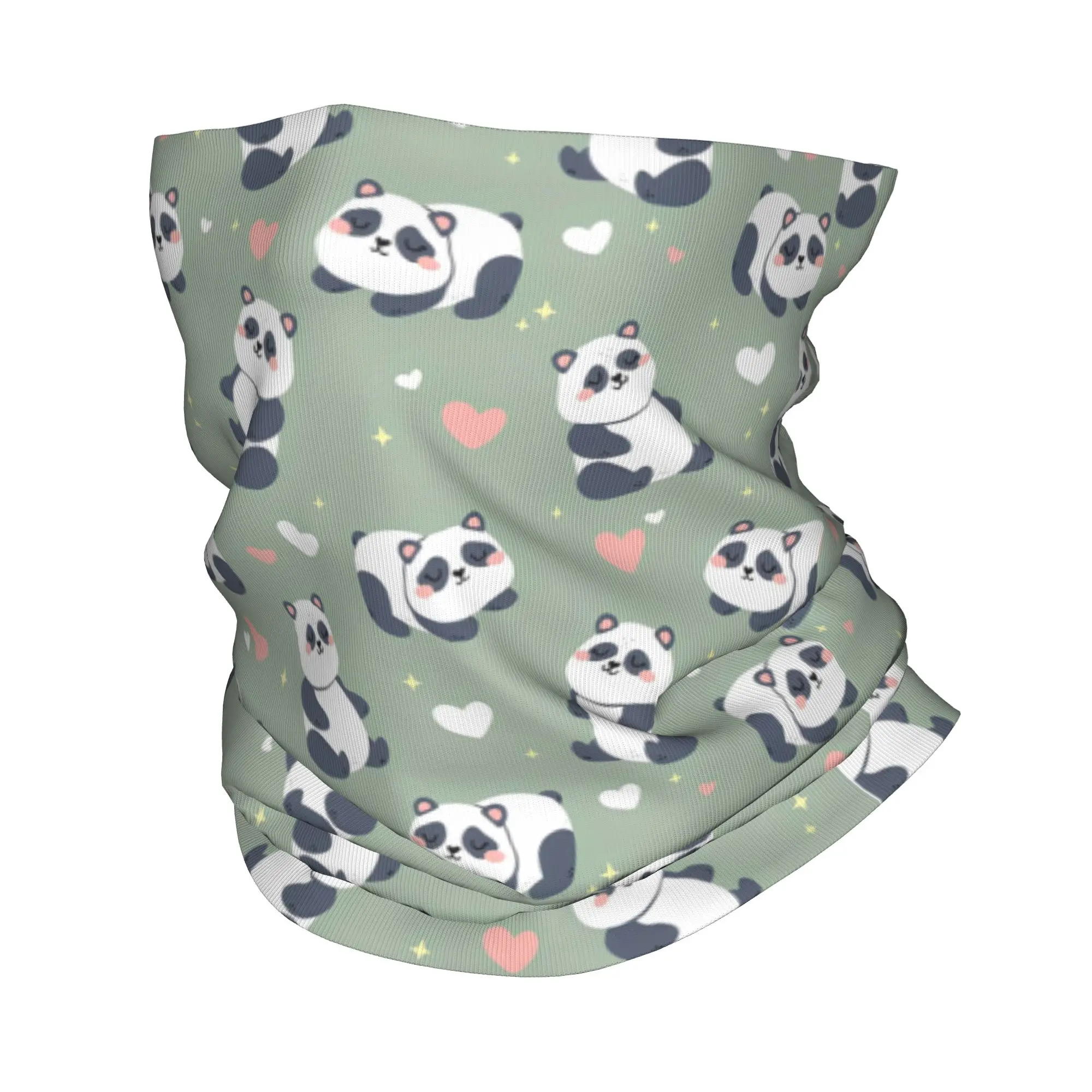 

Бандана с изображением панды и сердца, маска на шею, шарф с принтом, многофункциональная Балаклава для спорта на открытом воздухе, унисекс, для взрослых, дышащая