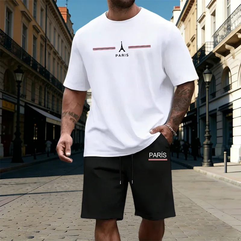 

2026 Mens T-Shirt Tracksuit Summer Casual Sportswear Outdoor Sports Jogging Man Clothes Single Piece O Neck Short Sleeves Shorts