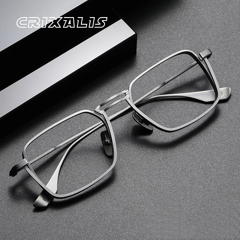 

CRIXALIS Square Reading Glasses Men Blue Light Eyewear Metal Optics Spectacles Frames Women Computer Eyeglasses Male UV400 +1.5