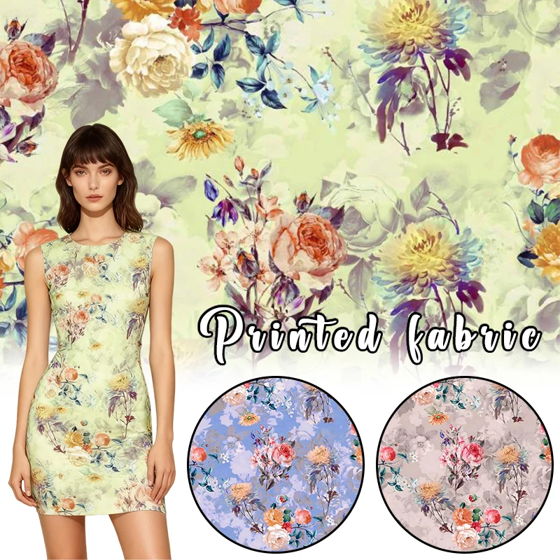 

100x145cm 100% Cotton Printed Fabric Country Style Women's and Children's Dresses Shirts Cheongsam Clothing DIY Sewing Fabric