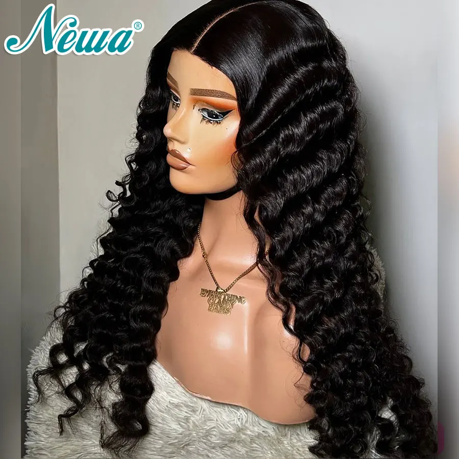 Newa الشعر غلويليس جاهز ارتداء HD الدانتيل إغلاق شعر مستعار أسود طبيعي HD الدانتيل الباروكة الأمامية قبل قطعها ابيض عقدة 2x6 جزء عميق شعر مستعار #2