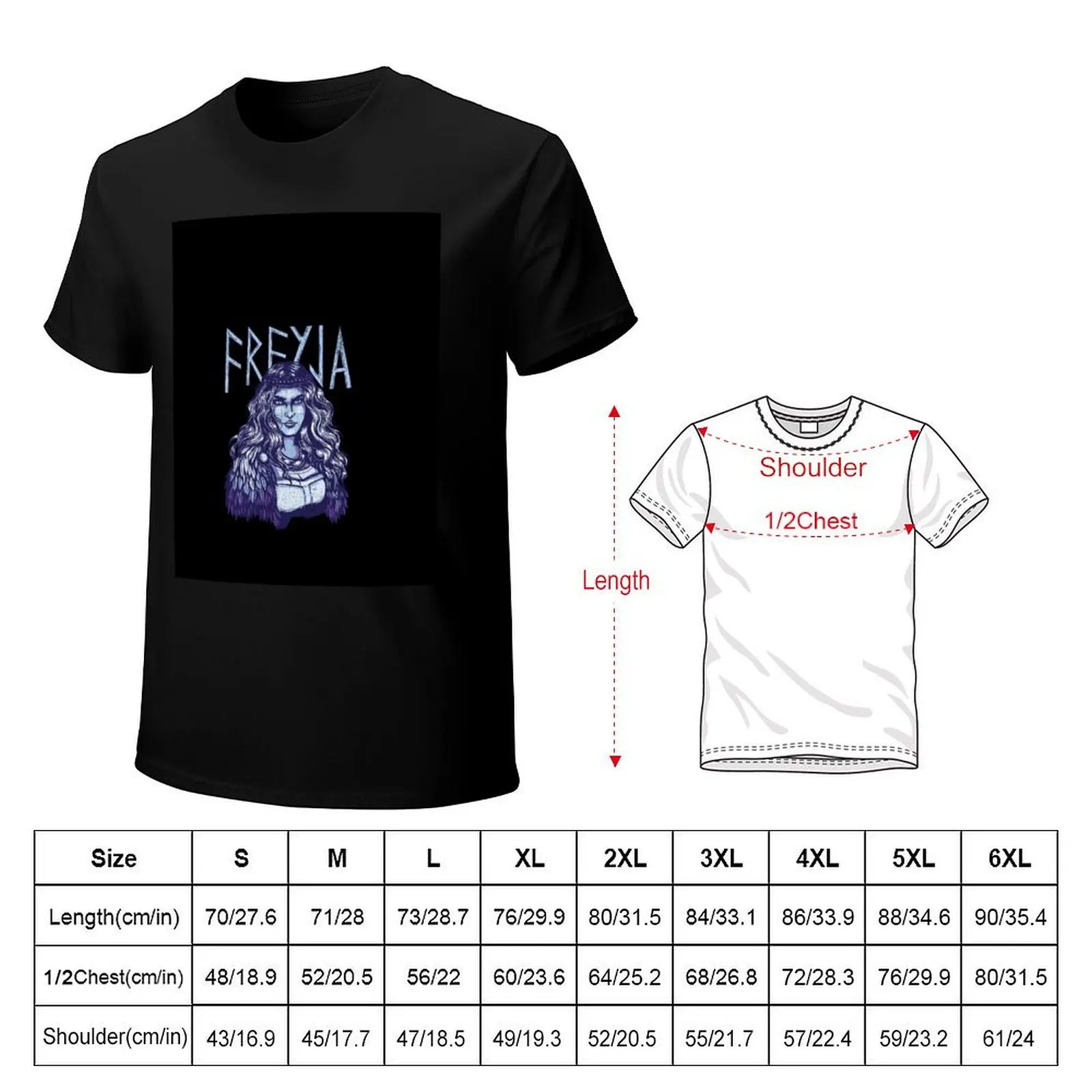 Freja Norse Goddess T-Shirt plus sizes oversized graphic tee mens workout shirts image 6