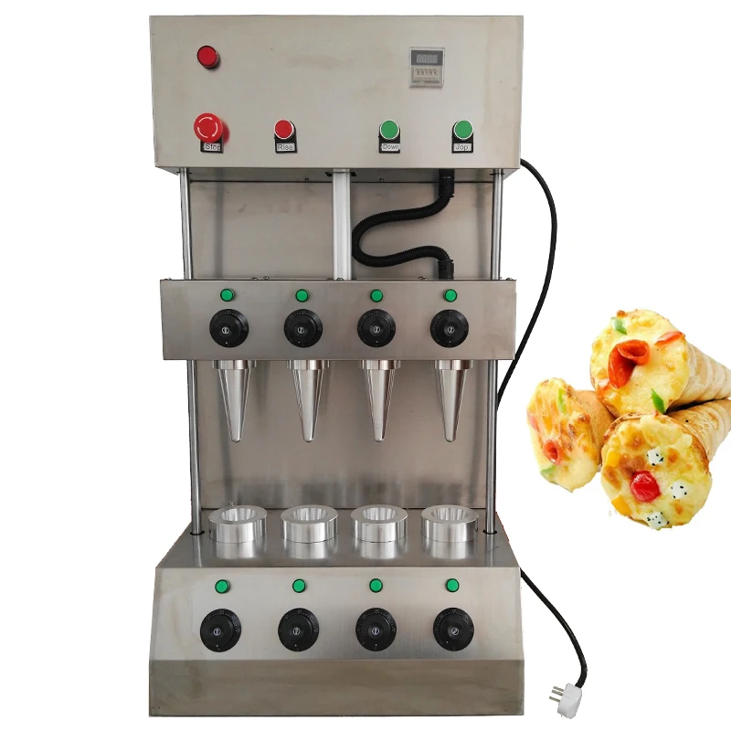 Máquina Popular de conos de Pizza de 110V y 220V, horno de conos para Pizza, fabricante comercial de conos de Pizza, máquina de aperitivos saludables de acero inoxidable