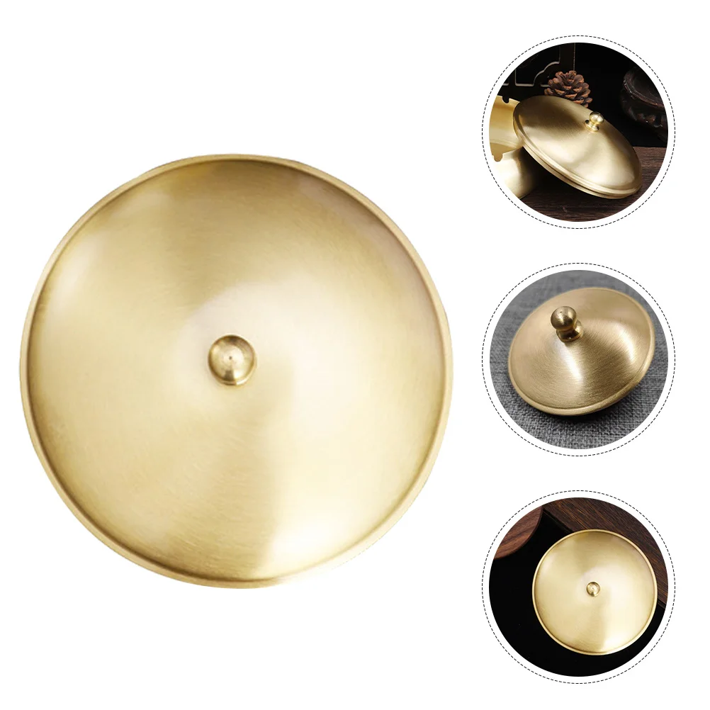 

Brass Ashtray Lid For Indoor Outdoor Use Smokeless Cigarette Holder Cover Storage Jar Cap Tabletop Metal Dome Platter Home