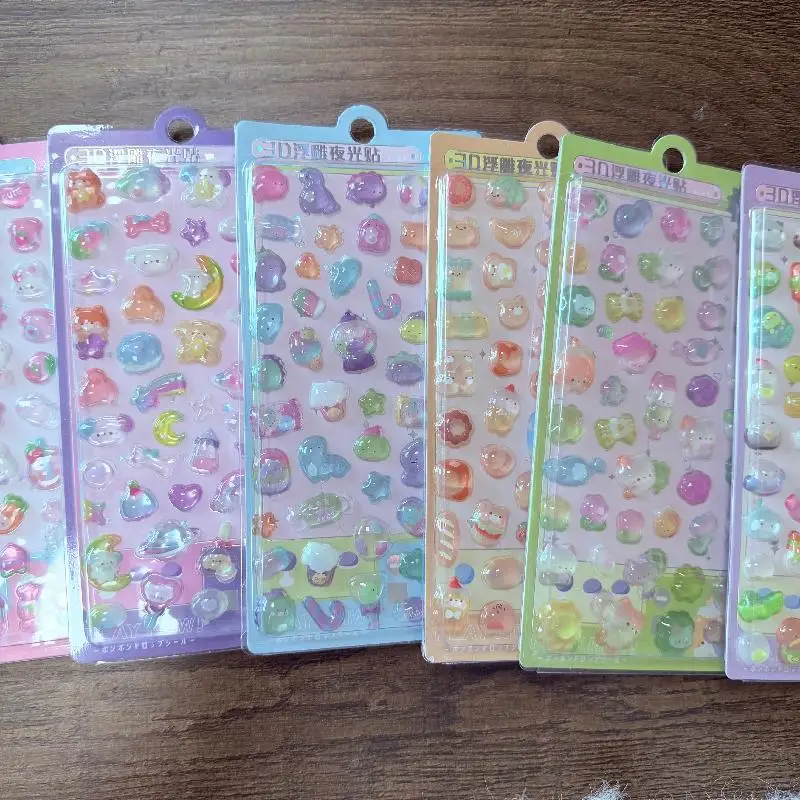 สติกเกอร์สมุดบันทึกการ์ตูน 3 มิติ แบบนูน ลายกระต่ายน่ารัก สไตล์คาวาอี้ สำหรับตกแต่งสมุดภาพ สติกเกอร์เครื่องเขียนน่ารัก อุปกรณ์การเรียนสำหรับนักเรียน