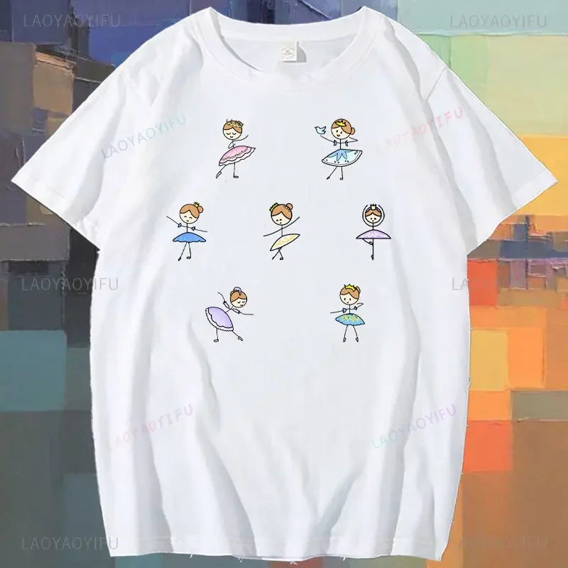 This Princess Wears Pointe Shoes Printed T-shirt 2024 Fashion Woman Ballet Dancer Woman High Quality Cotton Tshirt Camisetas