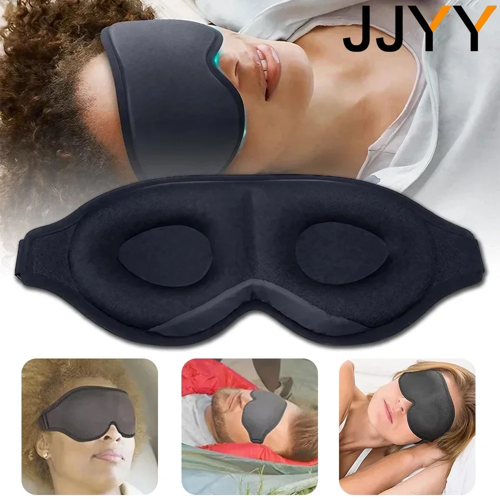 JJYY sleep aid eye mask, 3D contour sleep soft and comfortable eye mask, blocks light, suitable for travel nap meditation