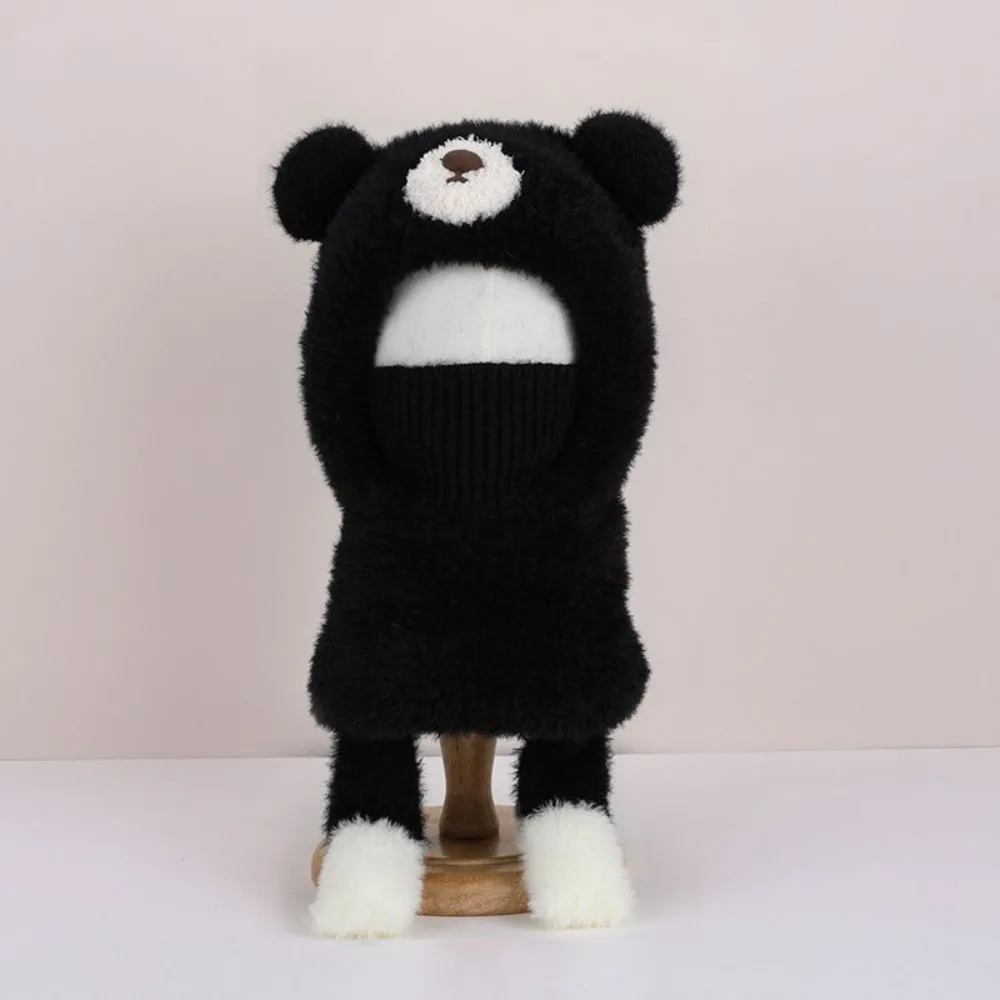 

Versatile Elastic Children Pullover Cap Small Bear Trendy Kids Snow Beanie Cute Korean Style Kids Winter Scarf Outdoor