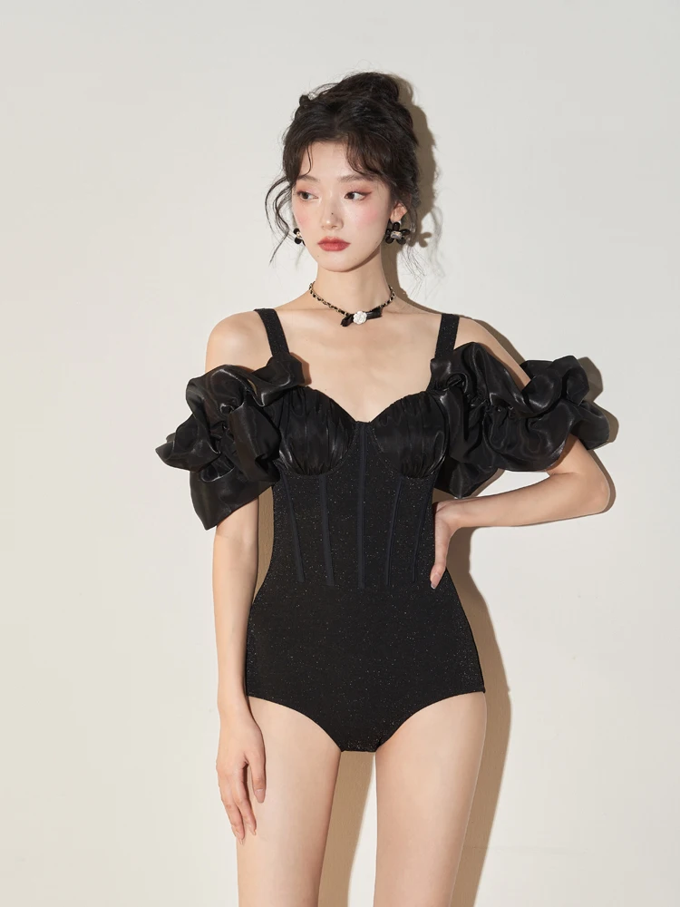 

Женский купальник с золотыми бусинами, лето 2023, сексуальный, скрывающий живот, утягивающий, с эффектом пуш-ап, со стальными вставками, высококачественный