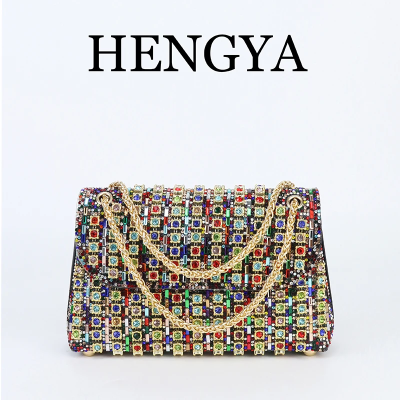 The new fashion lady temperament holding bag shiny dinner bag Banquet bag can be one shoulder crossbody senior formal