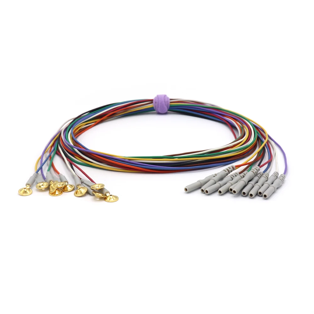 10 Lead Snap ECG Lead Wire AHA Color Coded TPU Reusable Latex Free