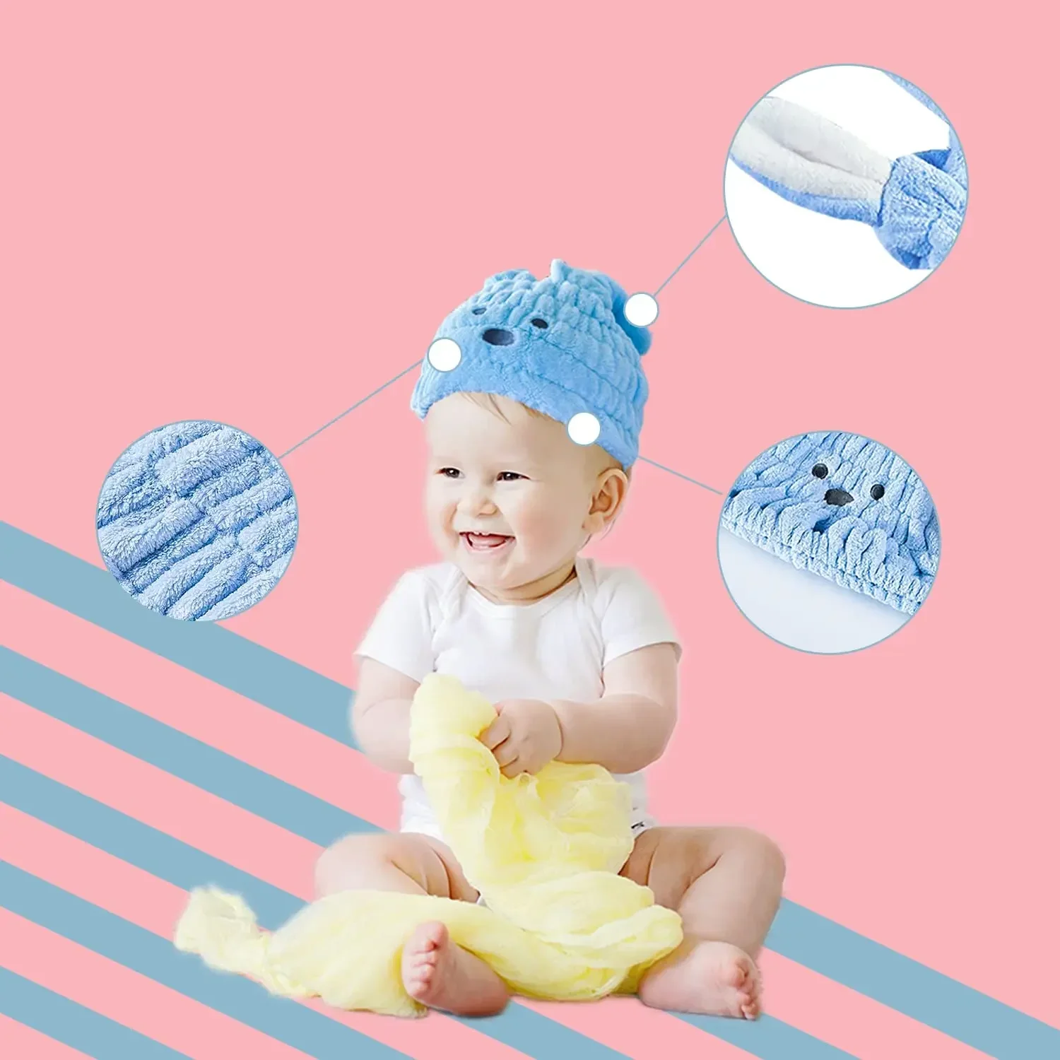 Shower Cap Magic Microfiber Hair Quick Drying Dryer Towel Cute Cartoon Bath Wrap Cap Quick Hat Turban Dry Shower Cap Hair Bonnet