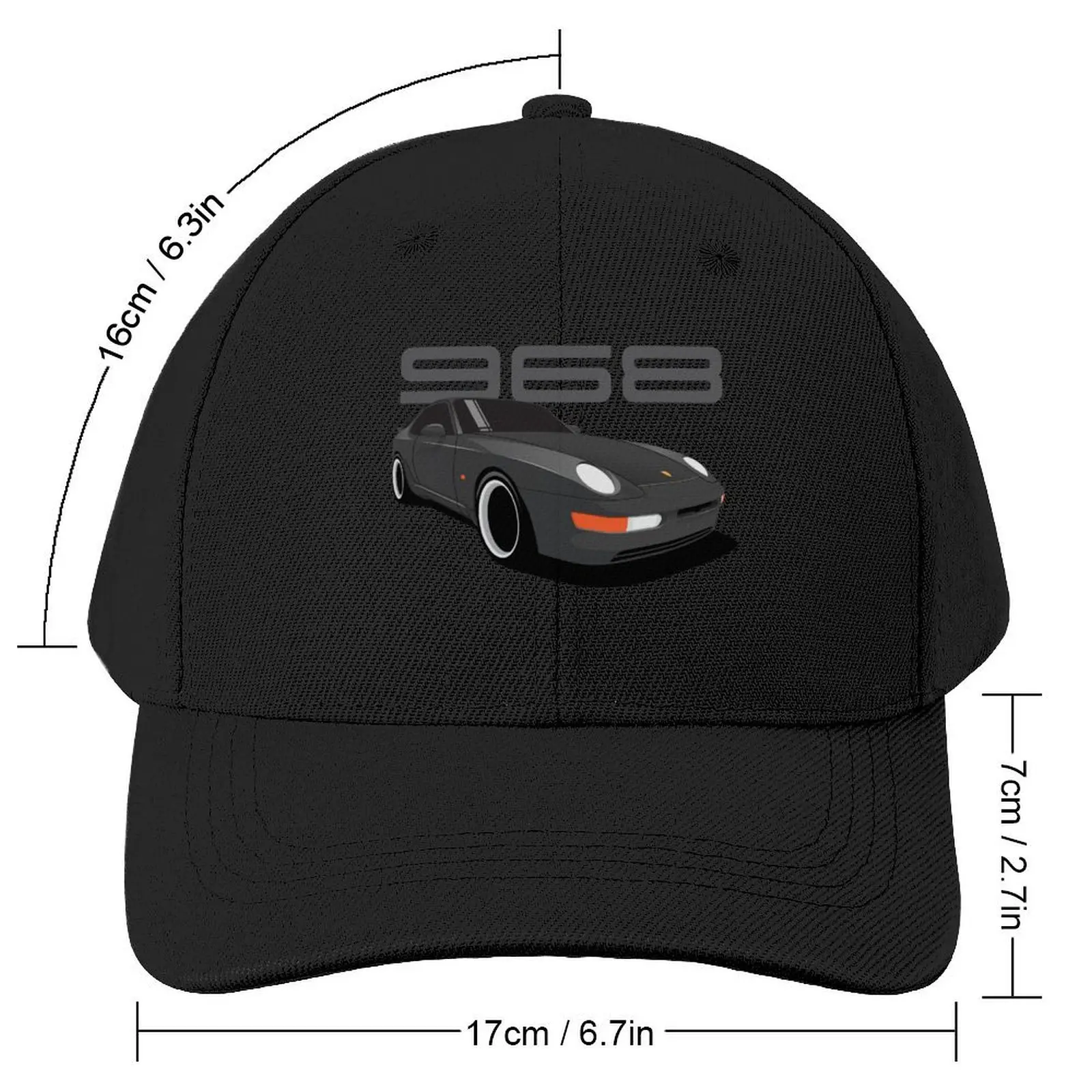 Porsche 968 Illustration Black Baseball Cap Hat Man For The Sun Anime summer hat Girl Men's