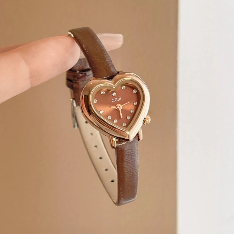 Original Brand Women Quartz Watch Love-shaped case Luxury Gift Ladies Wristwatch Dropshipping Clock Relojes Para Mujer