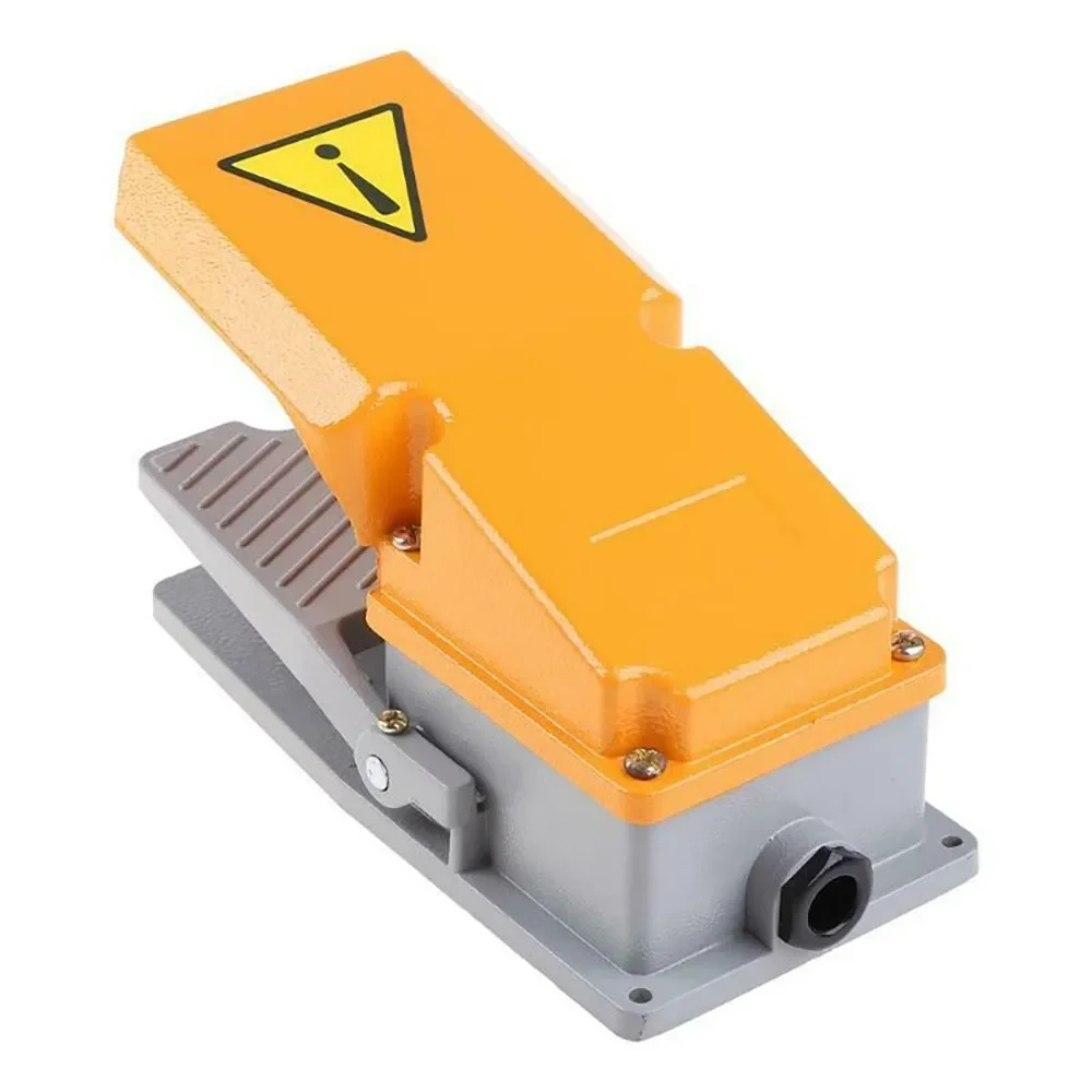 Reliable Foot Pedal Switch, Cast Aluminum 15A SPDT with Guard, Silver Alloy Contacts, Self Reset Operating Structure