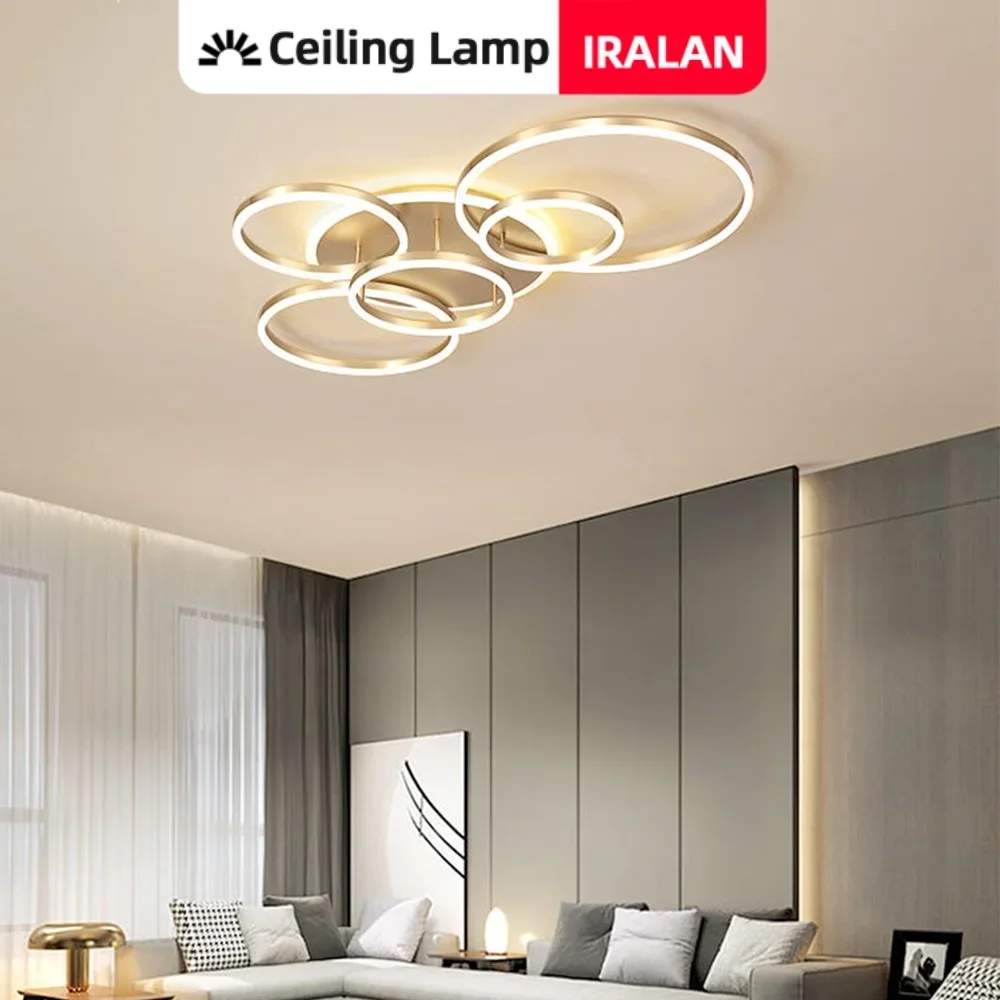

Nordic Simple LED Ceiling Chandelier Home Lighting Ring Acrylic 3 Colors Dimmable Fixture Living Room Bedroom Fixture