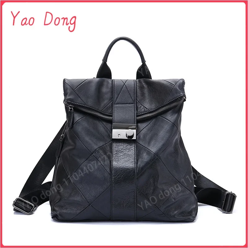 Yao Dong Leather Anti Theft Women Backpack Outdoor Travel Bag Large Capactiy Girl's Schoolbag Daily Knapsack Mochila Feminina Sa