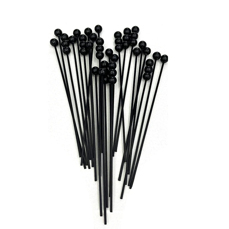 100pcs Wavy Rattan Sticks for Aromatherapy Diffuser with Wood Ball Volatile Rod for Home Fragrance Diffuser Home Decoration