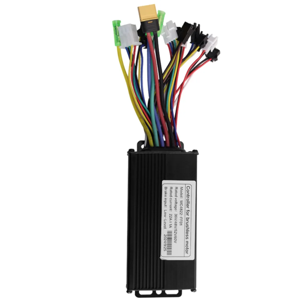 

Синусоидальный трехрежимный контроллер, бесщеточный двигатель, универсальная металлическая совместимость 24V36V48V 22A для деталей скутера электронного велосипеда