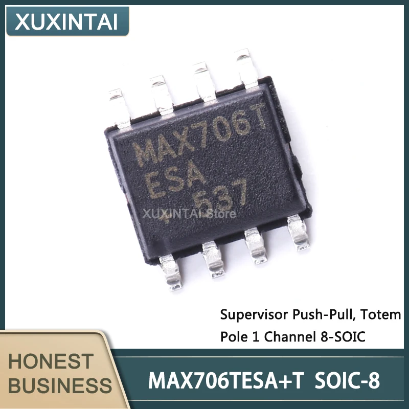 20Pcs/Lot  New Original  MAX706TESA+T MAX706 SOIC-8 	 Supervisor Push-Pull, Totem Pole 1 Channel