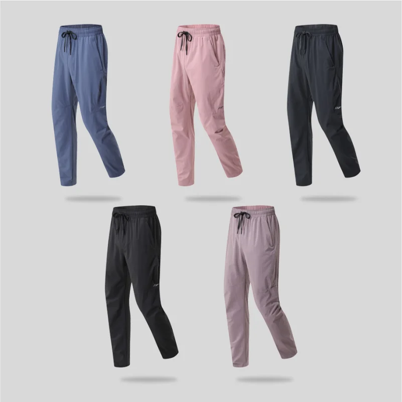 Pantalon à séchage rapide pour hommes, léger, randonnée, Jogging, course à pied, respirant, entraînement, gymnastique, athlétique, poche zippée