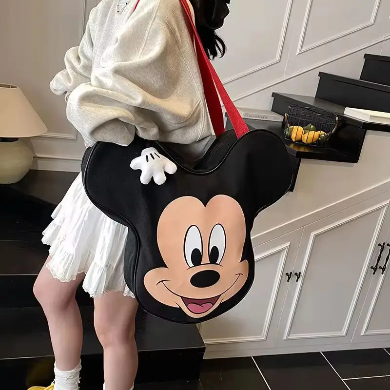 

Женская сумка Disney в наличии, модная женская сумка из высококачественного холста, женская сумка для покупок с мультяшным принтом, женская сумка через плечо большой вместимости